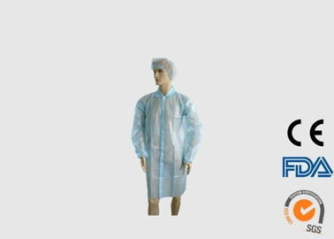 چین کتهای آزمایشگاهی یکبار مصرف ضد آب رنگ آبی روشن با مچ الاستیک شرکت