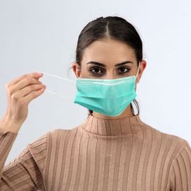 Safe Breathable Disposable Medical Face Mask Green Color For Nail Salons