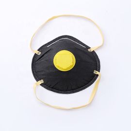 Multi Layers Soft Valve Dust Mask , Dust Face Mask Black Color With Elastic Band